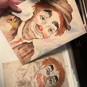 Portrait paintings canvas clowns  :Artist Dmaier 1963